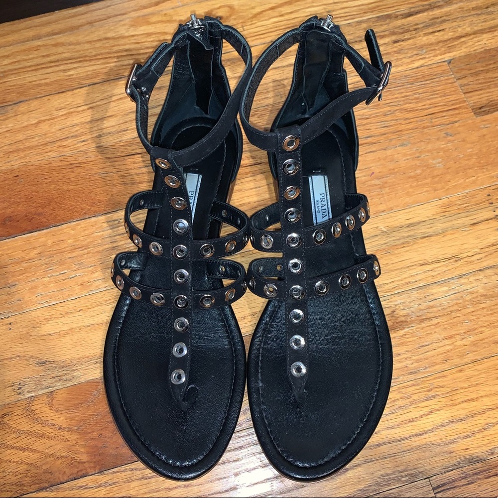 Prada Suede Caged Sandal